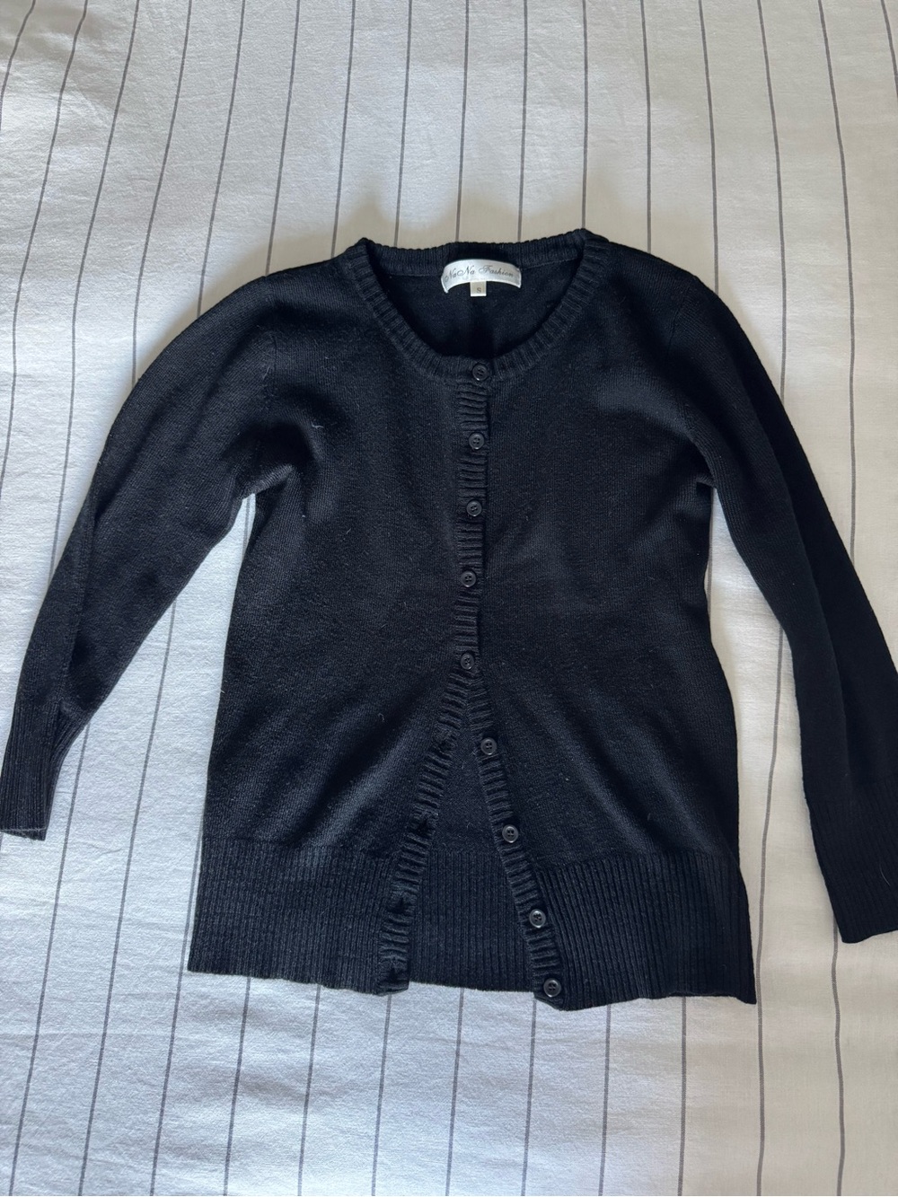 Black Women's Button-Up Knit Sweater Cardigan